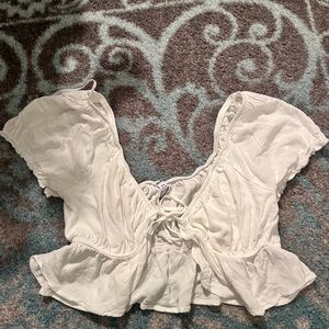 NWT garage babydoll tie front crop top